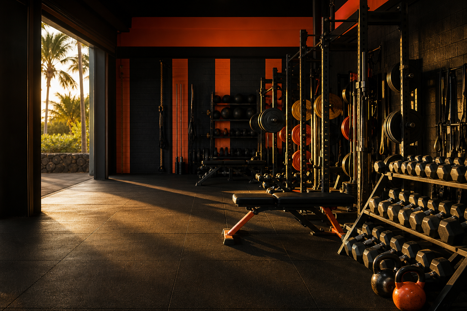 Atmospheric proof-of-place showing the energetic island-gym environment in Rock Sound