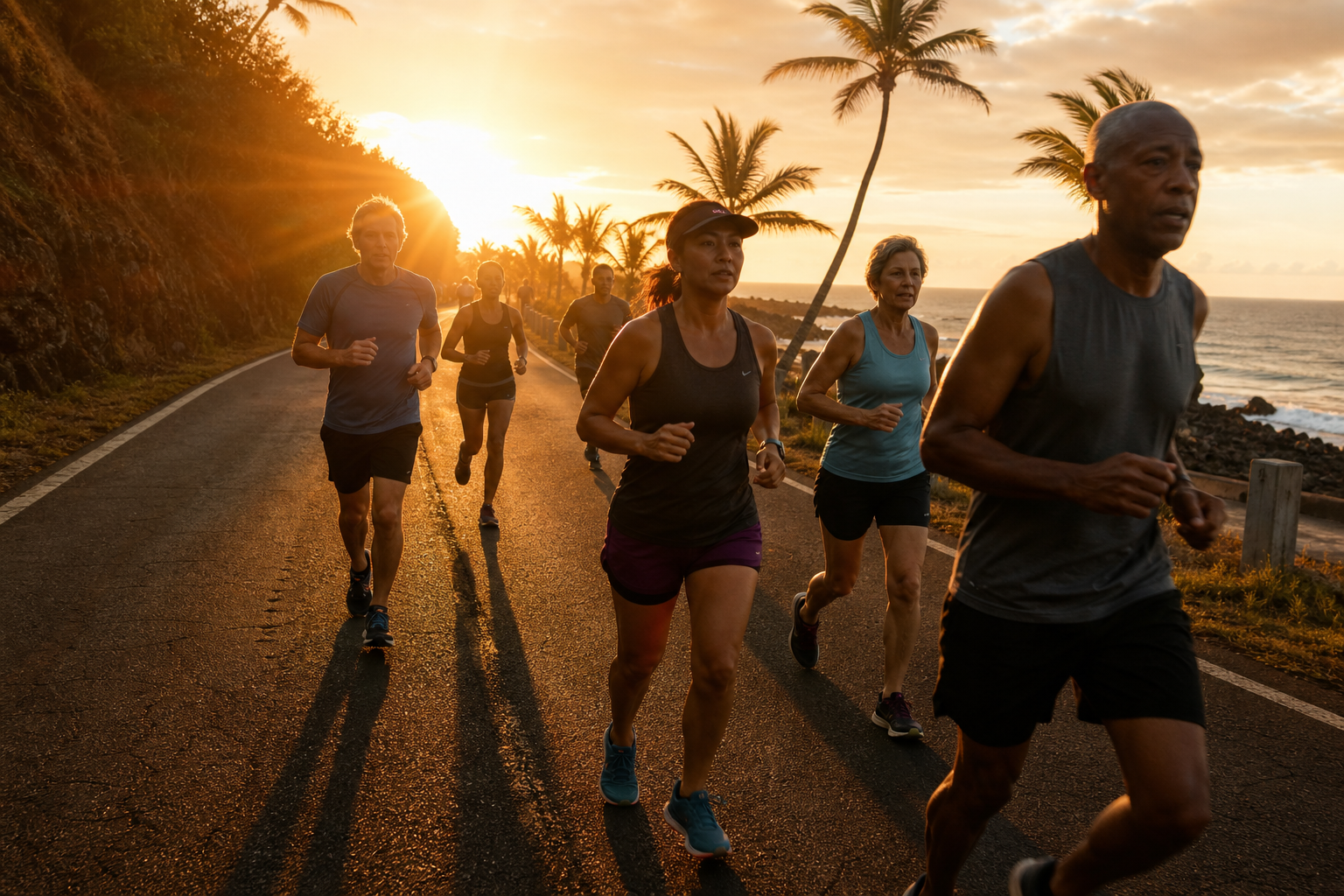 Freedom 5K Fun Run start on the Queen's Highway in Rock Sound