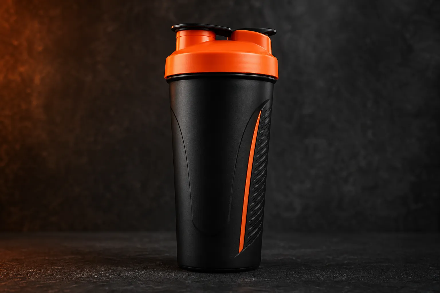 FUEL black shaker bottle with orange lid