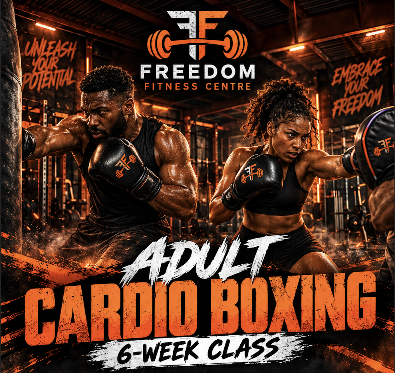 Freedom Fitness Adult Cardio Boxing 6-week class poster